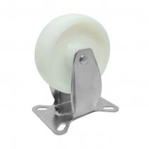 Rodizio fixo e roda de nylon 3x22mm com furo passante para 70kg e placa 70x45mm