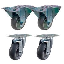 Rodízio Fixo + Giratório 3” 312 BP 80kg Cinza Rod-Car Unica Rodízio Fixo + Giratório 3” 312 BP 80kg Cinza Rod-Car Unica