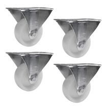 Rodízio Fixo Leve Aço Zincado Nylon FLR 312 N 150KG - 4 Unidades Borrachas Londrina Rodízio Fixo Leve Aço Zincado Nylon FLR 312 N 150KG - 4 Unidades Borrachas Londrina