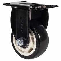 Rodízio Fixo Preto Placa PP 75 x 32mm (778,0007) - Noll
