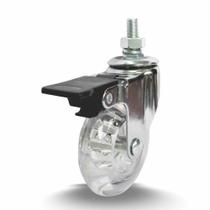 Rodízio Gel Colson 50mm com Espiga, Freio, Base Giratória, até 40 Kg Rodízio Gel Colson 50mm com Espiga, Freio, Base Giratória, até 40 Kg