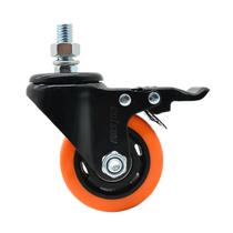 Rodizio Gir Pt 2 Espiga Freio Roda Pvc Lar Esfera 50kg - Co