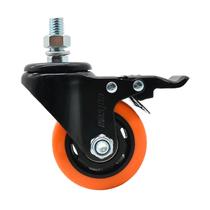 Rodizio Gir Pt 3 Espiga Freio Roda Pvc Lar Esfera 70kg - Co