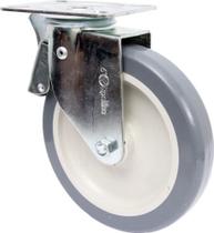 Rodizio Girat. Placa C/ Freio 6pol. R612 Bp Pvc Anti Risco 85kg Por Roda Rodizio Girat. Placa C/ Freio 6pol. R612 Bp Pvc Anti Risco 85kg Por Roda