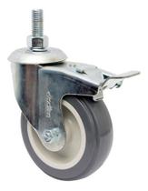 Rodizio Girat. Rosca C/ Freio 4pol. R412 Bp Pvc Anti Risco 65kg Por Roda
