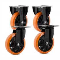 Rodizio Giratório 100 X 38mm Glpf414 140kg Em Pu 4 Unidades