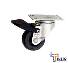 Rodízio Giratório 2" com Freio e Roda Termoplástica BP210 - Modelo GL 210 BPF FR - Roda 50mm