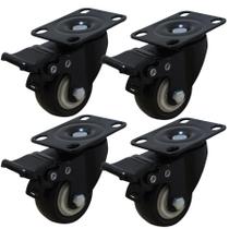 Rodízio Giratório 2 Polegadas com Freio Easy Lock F1 PVC e Estrutura Reforçada Capacidade 50 kg