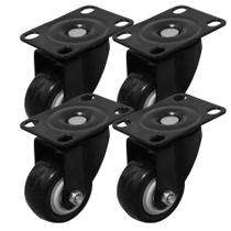Rodízio Giratório 2 Polegadas Preto em PVC Estrutura Reforçada para Móveis Leves Rodízio Giratório 2 Polegadas Preto em PVC Estrutura Reforçada para Móveis Leves