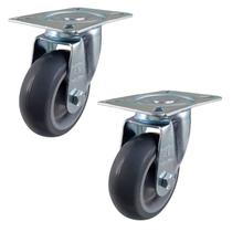 Rodízio Giratório 3” GLR 312 BP 80kg Cinza 110689 2un Rod-Car Unica