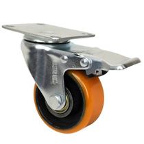 Rodizio Giratório 3 pol. PU ferro com freio Master Roll 150kg