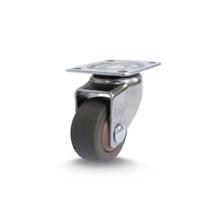 Rodízio giratório 32mm de borracha cinza Casterine Rodízio giratório 32mm de borracha cinza Casterine