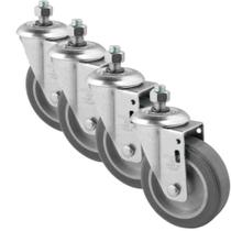 Rodizio Giratório 4 Peças 150mm para até 85kg com Espiga Roscada 1/2 POL GLE612-BP SCHIOPPA Rodizio Giratório 4 Peças 150mm para até 85kg com Espiga Roscada 1/2 POL GLE612-BP SCHIOPPA