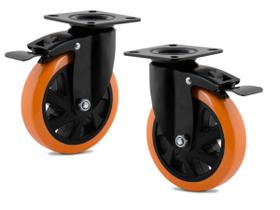 Rodizio Giratório 4 Pol. Com Freio Roda Pu Com Rolamento 2un Rodizio Giratório 4 Pol. Com Freio Roda Pu Com Rolamento 2un