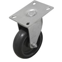 Rodízio Giratório 4 Polegadas com Placa 80x104 mm Borracha Termoplástica 65 kg