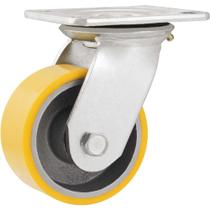 Rodízio Giratório 4 PU Ferro Fundido Amarelo Vonder