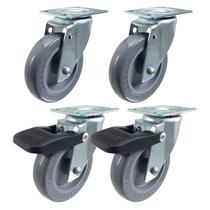 Rodízio Giratório 4un 3” 310 BP 60kg Cinza Rod-Car Unica Rodízio Giratório 4un 3” 310 BP 60kg Cinza Rod-Car Unica