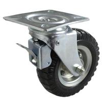 Rodizio Giratório 6x2 com Pneu maciço 6" polegada com placa e freio