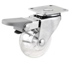 Rodizio Giratorio C/freio 2" Pu Transparente Nove54