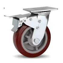 Rodizio Giratório C/ Freio Vermelho 6 Pol Pu 400 Kg- Colson