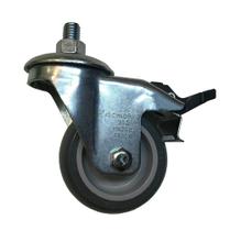 Rodizio giratorio com freio para carrinhos e móveis roda pvc gle 414 bpn g mf até 85 kgs