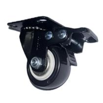 Rodizio giratório com freio PU / pvc branco/preto 2 polegadas (11532) Rodizio giratório com freio PU / pvc branco/preto 2 polegadas (11532)