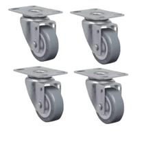 Rodizio Giratório Com Placa 2 POL PVC até 40Kg 4 Unidades SCHIOPPA