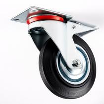 Rodízio Giratório de Borracha 8 polegadas com Freio - Capacidade 150kg