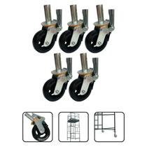 Rodizio Giratório de Borracha P/Andaime 6x2 C/Freio Kit C/05