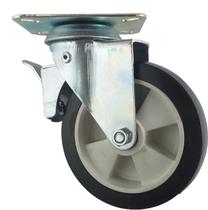 Rodizio Giratorio de Placa 512 Termoplástica Duplo Rolamento C/ Freio - RGP512TE10