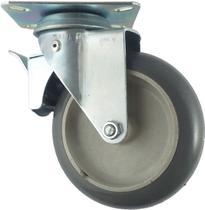 Rodizio Giratorio de Placa 512 Termoplástica Furo Passante C/ Freio - RGP512TF516_FR