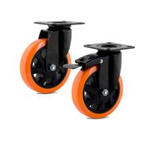 Rodízio Giratório Fixo e Freio 414 49mm 2 un