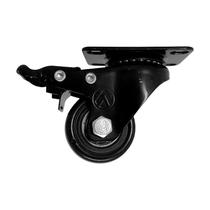 Rodízio giratório freio pvc preto reforçado móveis 2" 50mm Rodízio giratório freio pvc preto reforçado móveis 2" 50mm