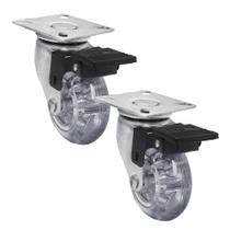 Rodízio Giratório Gel 2 Pol Anti Risco Base 42x42mm Com Trava 40Kg - 2 Uni Borrachas Londrina Rodízio Giratório Gel 2 Pol Anti Risco Base 42x42mm Com Trava 40Kg - 2 Uni Borrachas Londrina