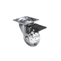 Rodizio Giratório Gel Silicone Transparente 50mm Com Trava