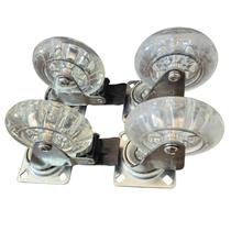 Rodízio Giratório Gel Transparente + parafusos fixação