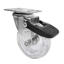 Rodízio Giratório GLRO 310 Gel 3 Pol Base 66x49 mm Com Freio 40 Kg - 1 Uni Borrachas Londrina Rodízio Giratório GLRO 310 Gel 3 Pol Base 66x49 mm Com Freio 40 Kg - 1 Uni Borrachas Londrina