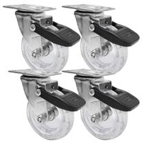Rodízio Giratório GLRO 310 Gel 3 Pol Base 66x49 mm Com Freio 40 Kg - 4 Uni Borrachas Londrina Rodízio Giratório GLRO 310 Gel 3 Pol Base 66x49 mm Com Freio 40 Kg - 4 Uni Borrachas Londrina