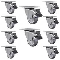 Rodizio Giratório Grande 3 Polegadas Com Freio Para Carrinho