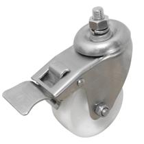 Rodizio giratório inox 304 3 polegadas com espiga com rosca e freio Rodizio giratório inox 304 3 polegadas com espiga com rosca e freio