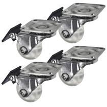 Rodízio Giratório Moveis leves Com Base 42X42mm GEL Com Freio 40KG - 4Uni Borrachas Londrina