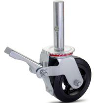 Rodízio giratório para andaime com freio 6" borracha - GLEF.62.BF.R