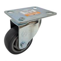 Rodízio giratório pvc cinza reforçado móveis 3" 75mm