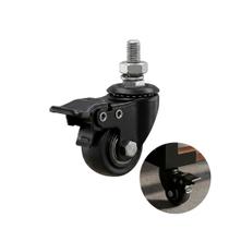 Rodizio Giratório Roda 40mm Com Rolamento E Freio Duplo Preto Rodizio Giratório Roda 40mm Com Rolamento E Freio Duplo Preto