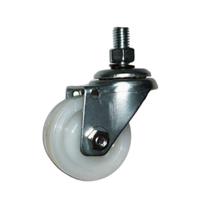 Rodizio Giratorio Rosca 3/8'' Roda 2pol. Nylon Branco 80kg