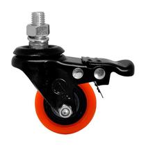 Rodízio giratório rosca freio pvc laranja reforçado 2" 50mm Rodízio giratório rosca freio pvc laranja reforçado 2" 50mm