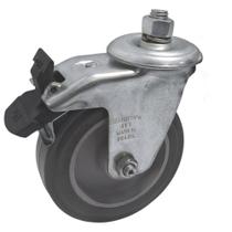 Rodizio Giratório SCHIOPPA GLE 412 BP Rosca E Freio Cinza 65 Kg 4 Pol - 1 Uni Borrachas Londrina