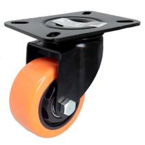 Rodizio giratório sem freio serie black preto / laranja 3 polegadas Colson