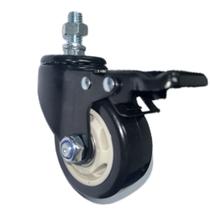 Rodizio giratorio serie 12 black espiga com freio 3" 70kg preto - Colson