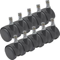 Rodízio Giratório SQ90 Rodinha Para Cadeira Preto 40Kg - 10 Un Borrachas Londrina